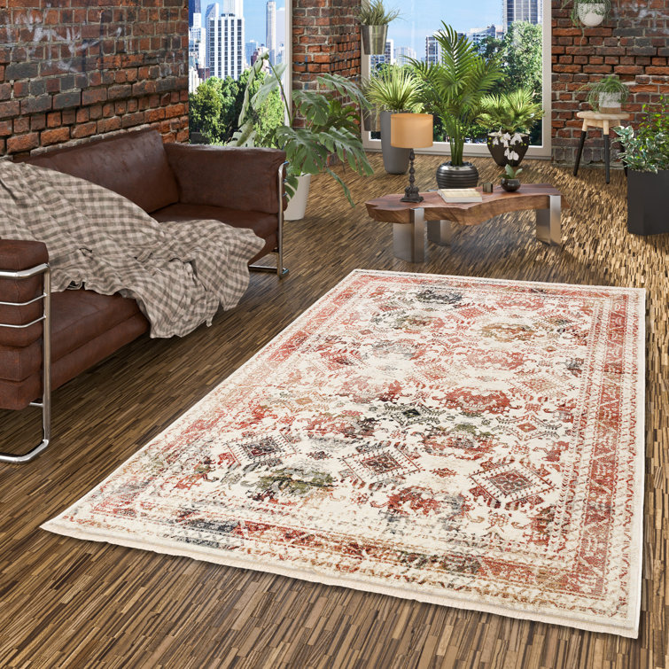 Bloomsbury Market Domina Flatweave Beige/Red Rug | Wayfair.co.uk